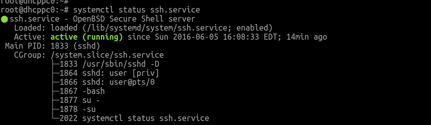ssh服务器状态debian linux